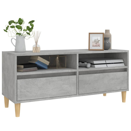 Tv-bänk betonggrå 100x34,5x44,5 cm konstruerat trä