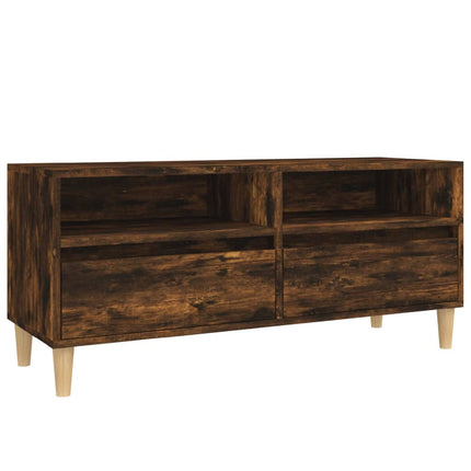 Tv-bänk rökfärgad ek 100x34,5x44,5 cm konstruerat trä