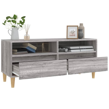 Tv-bänk grå sonoma 100x34,5x44,5 cm konstruerat trä