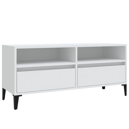 Tv-bänk vit 100x34,5x44,5 cm konstruerat trä