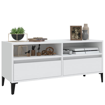 Tv-bänk vit 100x34,5x44,5 cm konstruerat trä