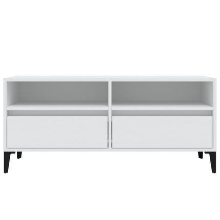 Tv-bänk vit 100x34,5x44,5 cm konstruerat trä
