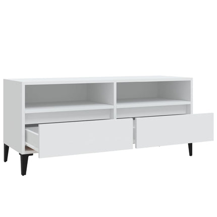 Tv-bänk vit 100x34,5x44,5 cm konstruerat trä