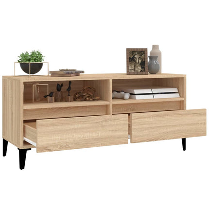 Tv-bänk sonoma-ek 100x34,5x44,5 cm konstruerat trä