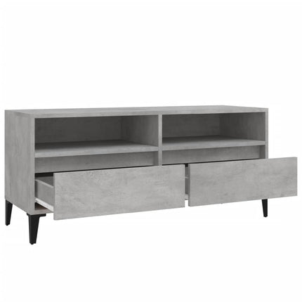 Tv-bänk betonggrå 100x34,5x44,5 cm konstruerat trä