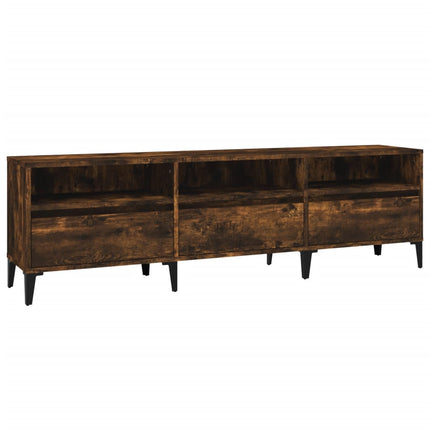 Tv-bänk rökfärgad ek 150x30x44,5 cm konstruerat trä