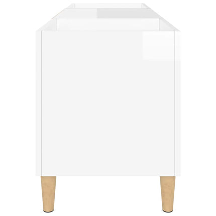 Stereobänk vit högglans 121x38x48 cm konstruerat trä