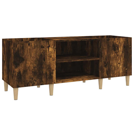 Stereobänk rökfärgad ek 121x38x48 cm konstruerat trä