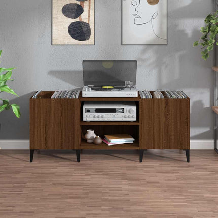 Stereobänk brun ek 121x38x48 cm konstruerat trä