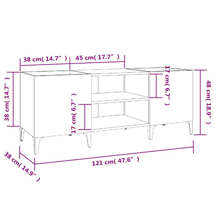 Stereobänk brun ek 121x38x48 cm konstruerat trä