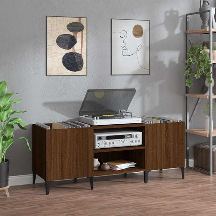 Stereobänk brun ek 121x38x48 cm konstruerat trä