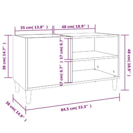 Stereobänk vit 84,5x38x48 cm konstruerat trä