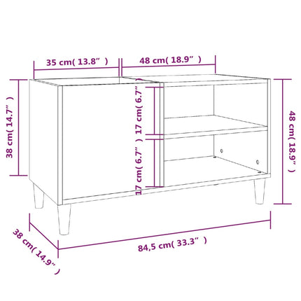 Stereobänk vit 84,5x38x48 cm konstruerat trä