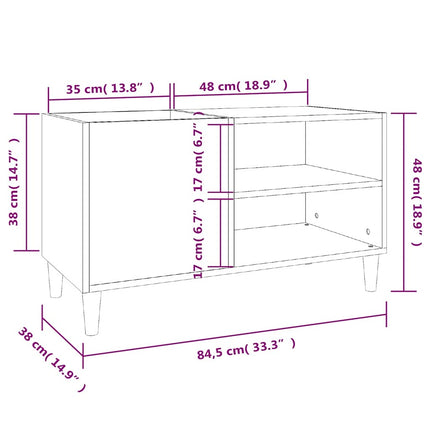 Stereobänk vit högglans 84,5x38x48 cm konstruerat trä
