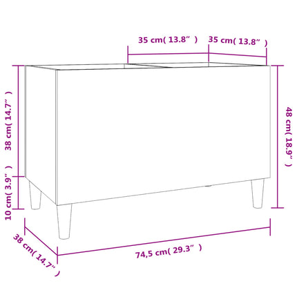 Stereobänk vit 74,5x38x48 cm konstruerat trä