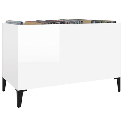 Stereobänk vit högglans 74,5x38x48 cm konstruerat trä