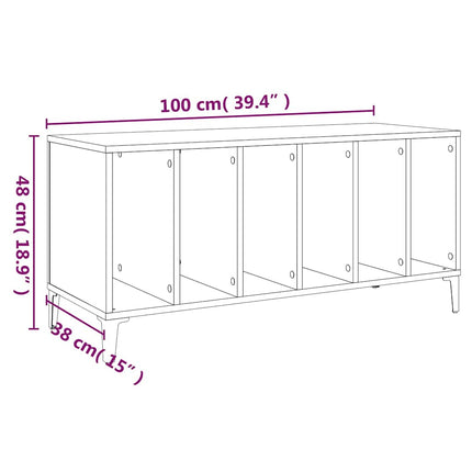 Stereobänk vit 100x38x48 cm konstruerat trä