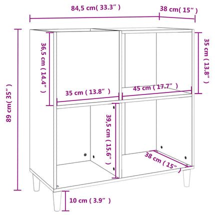 Stereobänk vit 84,5x38x89 cm konstruerat trä
