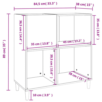 Stereobänk svart 84x38x89 cm konstruerat trä