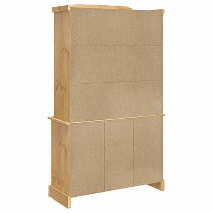 Skänk Corona brun 112x43x196 cm massiv mexikansk furu