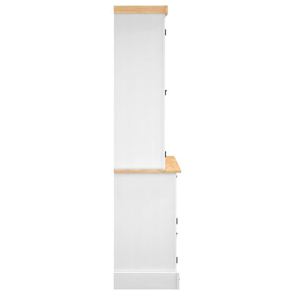 Skänk Corona vit 112x43x196 cm massiv mexikansk furu