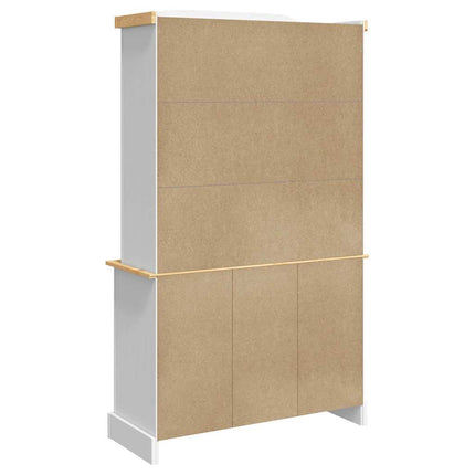 Skänk Corona vit 112x43x196 cm massiv mexikansk furu