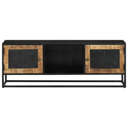 Tv-bänk 110x30x40 cm massivt mangoträ och järn