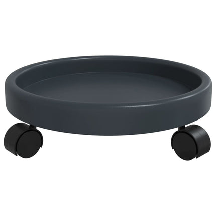 Blomvagnar med hjul 2 st grå diameter 34 cm 35 kg