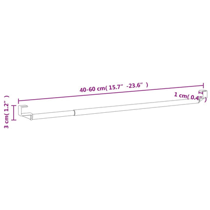 Gardinskenor 2 st vit och silver 40-60 cm aluminium
