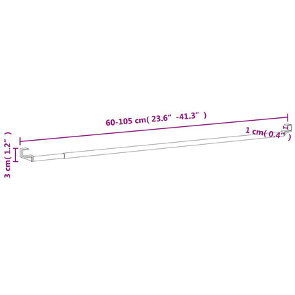 Gardinskenor 2 st vit och silver 60-105 cm aluminium
