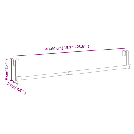 Gardinskenor 2 st vit och silver 40-60 cm aluminium