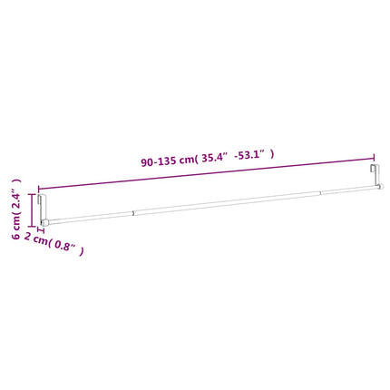 Gardinskenor 2 st vit och silver 90-135 cm aluminium