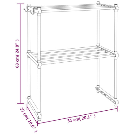 Mikrovågshylla vit 51x27x63 cm aluminium