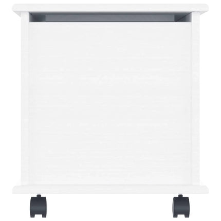 Förvaringskista på hjul vit ALTA 73x39,5x43 cm massiv furu