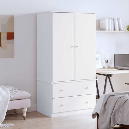 Klädskåp ALTA vit 90x55x170 cm massiv furu