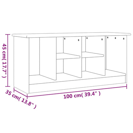 Skobänk ALTA vit 100x35x45 cm massiv furu