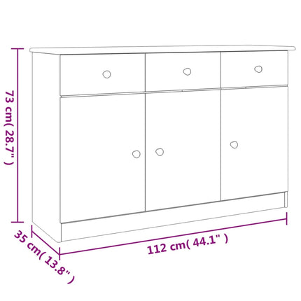 Skänk ALTA 112x35x73 cm massiv furu