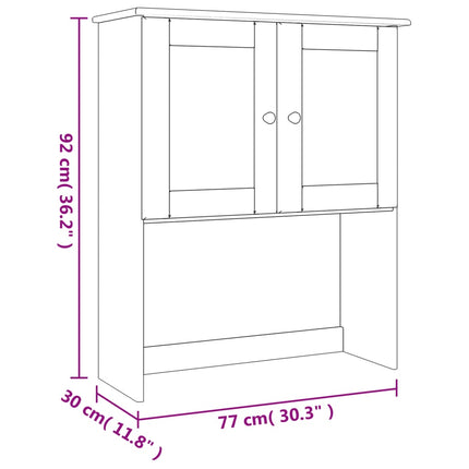 Överdel kommod ALTA 77x30x92 cm massiv furu