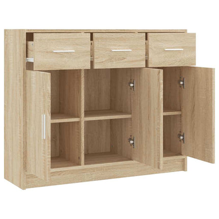 Skänk sonoma-ek 91x28x75 cm konstruerat trä