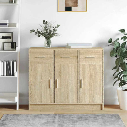 Skänk sonoma-ek 91x28x75 cm konstruerat trä