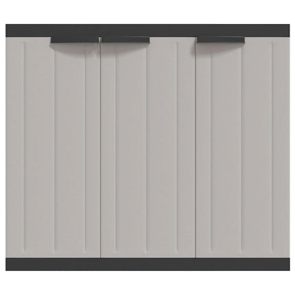 Förvaringsskåp för trädgården grå och svart 97x37x85 cm PP