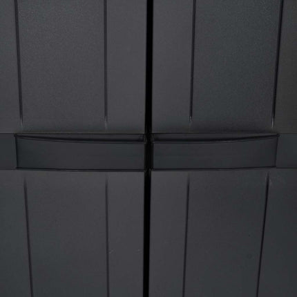 Förvaringsskåp för trädgården svart 65x37x165 cm PP