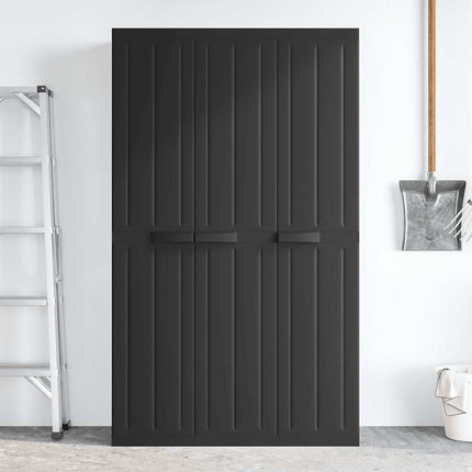 Förvaringsskåp för trädgården svart 97x37x165 cm PP