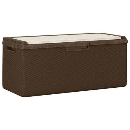 Dnybox med sittdyna brun 350 l PP