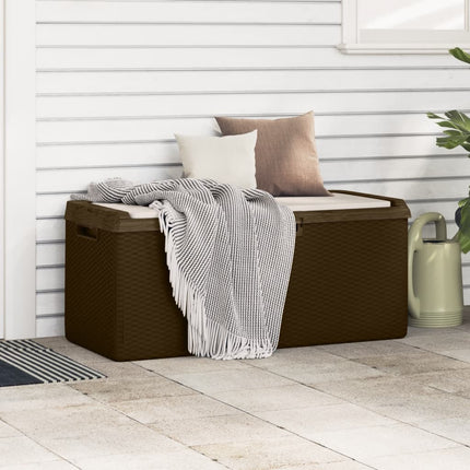 Dnybox med sittdyna brun 350 l PP