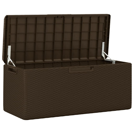 Dnybox med sittdyna brun 350 l PP