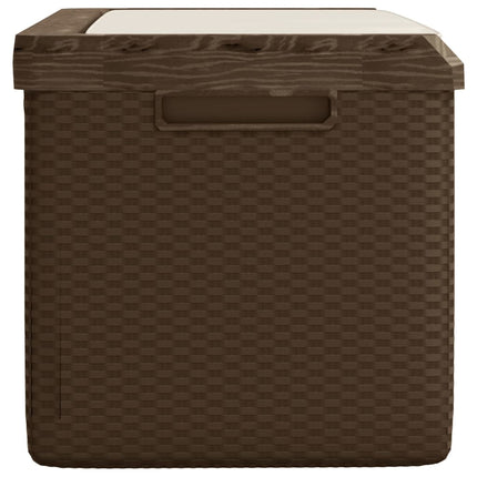 Dnybox med sittdyna brun 350 l PP