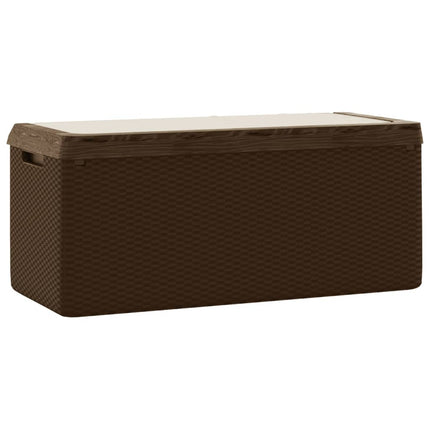 Dnybox med sittdyna brun 350 l PP