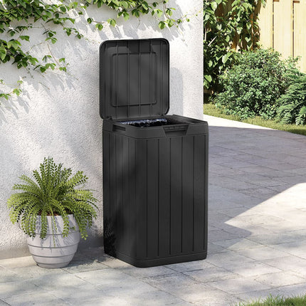 Soptunna för utomhusbruk antracit 38x38x65 cm PP
