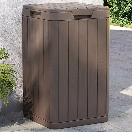 Soptunna för utomhusbruk brun 38x38x65 cm PP